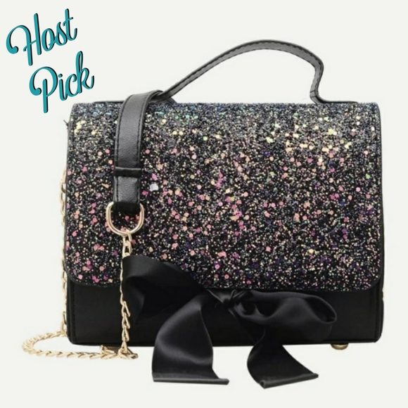 HP - Bow Tie Glittering Sparkle Mini Purse Bag - Picture 1 of 8